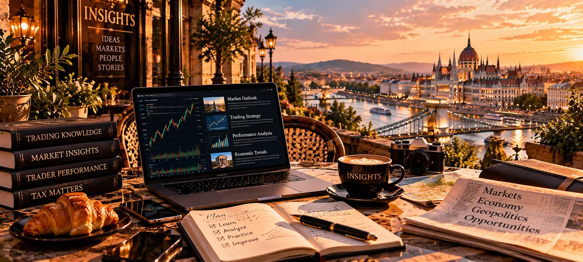 Trading knowledge, market analysis and notes on a Budapest café terrace